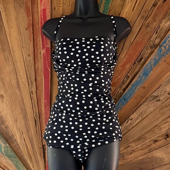 Dolce & Gabbana one piece black polkadot swimsuit Sz XL - Picture 2 of 9